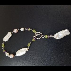 Biwa pearl bracelet 💜💚